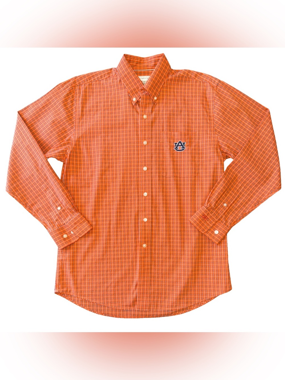 Cutter & Buck Auburn University Orange Plaid Button Down Shirt Medium